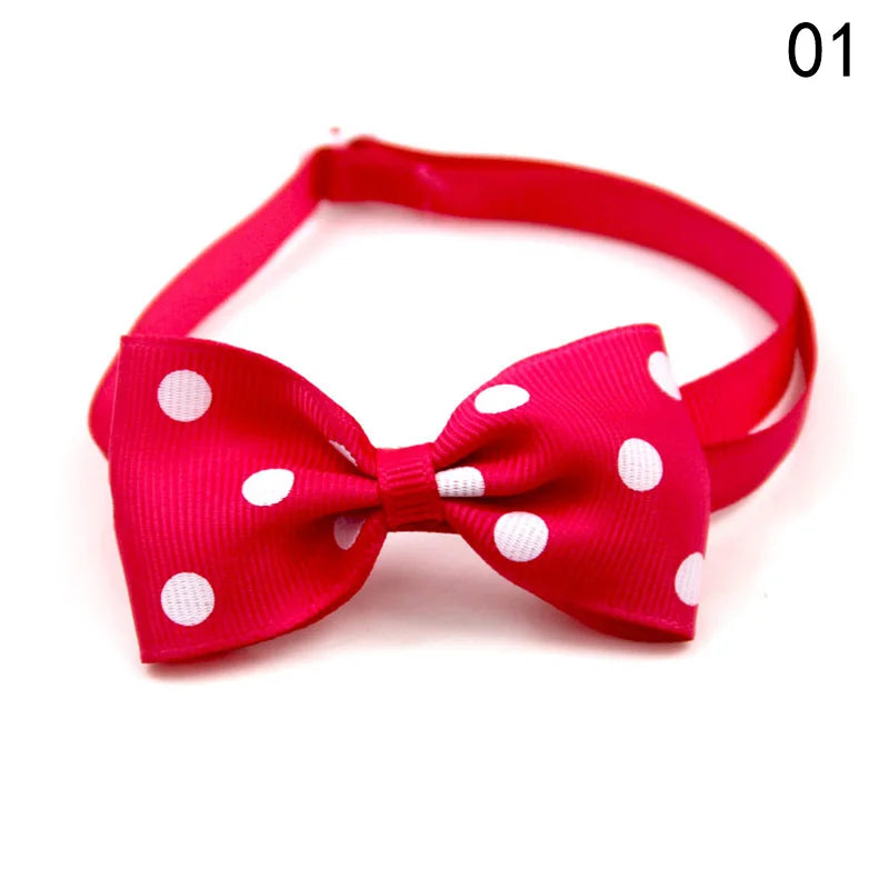 Adjustable Pets Dots Pattern Ribbon Dog Bow Ties Cute Puppy Small Dogs Cats Colorful Ties For Dog Collar Pet Grooming Supplies