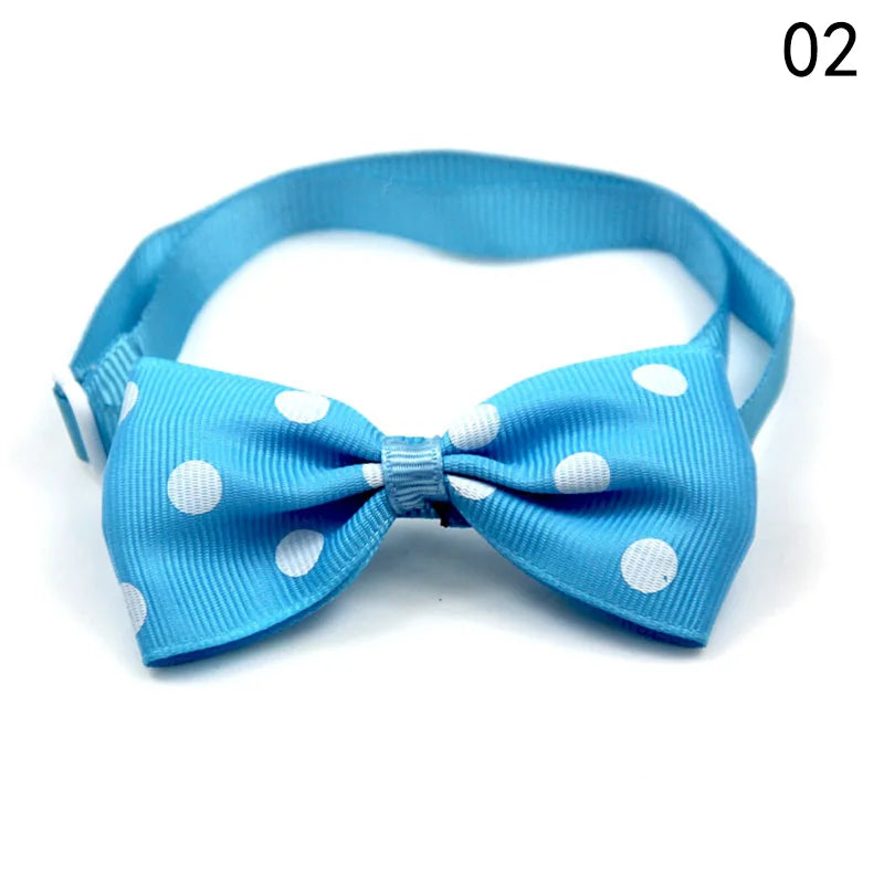 Adjustable Pets Dots Pattern Ribbon Dog Bow Ties Cute Puppy Small Dogs Cats Colorful Ties For Dog Collar Pet Grooming Supplies