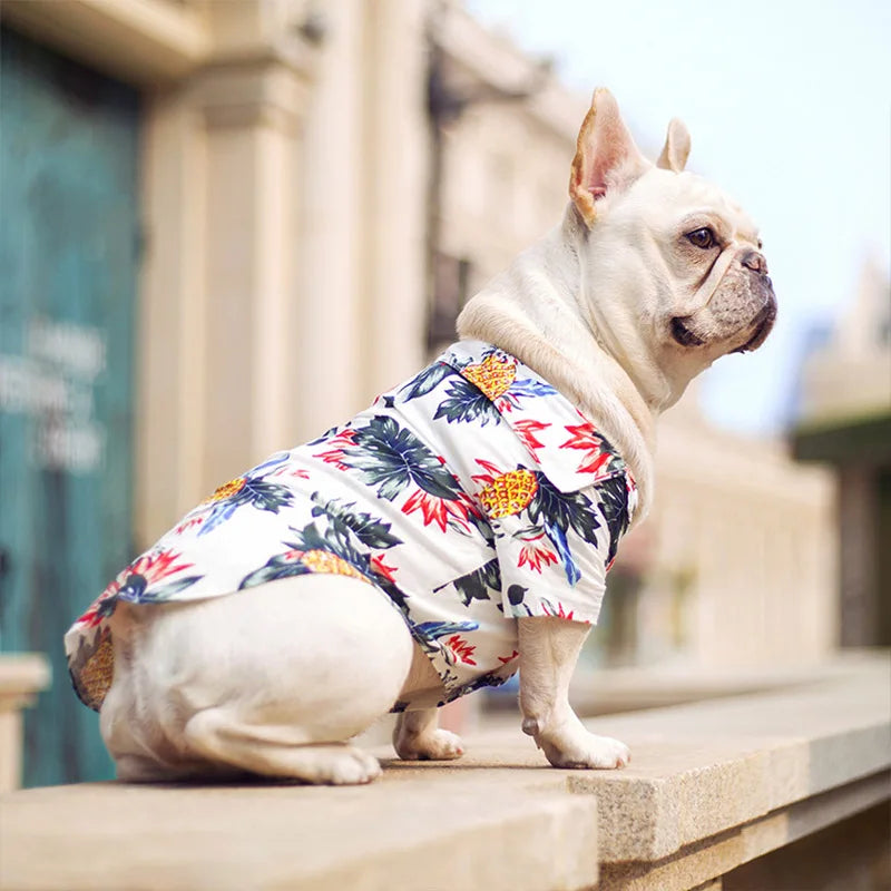 Hawaiian Style Dog Clothes French Bulldog Pet Clothes Summer Pet Clothing for Small Medium Dogs Puppy Chihuahua Ropa Perro Pug