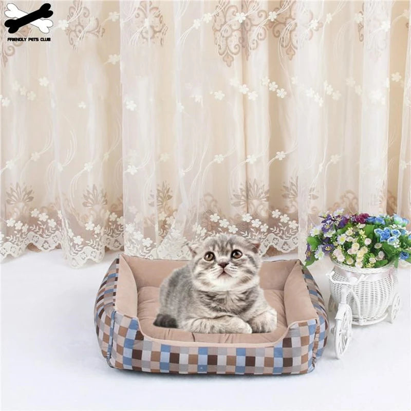 5 Size Pet Bed Dog Warm Pad Winter Mat Striped Pet Products Small Medium Large Big Sized Kennel Waterproof Pet Nest