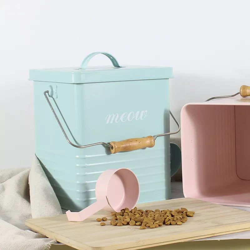 Dog Cat Food Storage Container Farmhouse Pet Food Storage Container with Lid and Dry Food Scoop Durable Airtight Food  Container