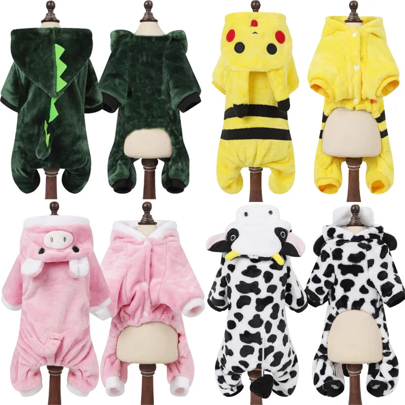 Pet Dog Clothes Soft Warm Fleece Dogs Jumpsuits Pet Clothing for Small Dogs Puppy Cats Hoodies Chihuahua Yorkshire Costume Coats