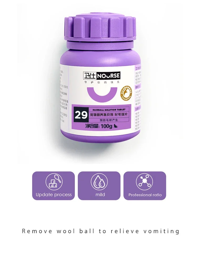 Specialized Hair Ball Tablets for Pet Cats Multi-vitamins and Trace Elements To Prevent Hair Ball Production