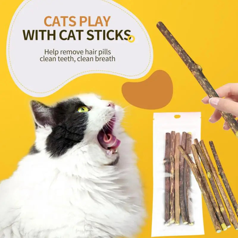 15/20pcs Natural Matatabi Cats Stick Mint Caught Bite Excited Rods Silvervine Toys For Cats Teeth Cleaning Treating Pet Cat Toy