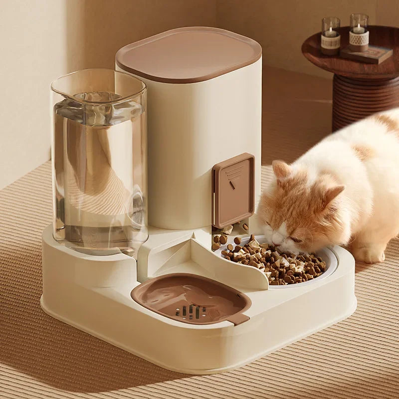 Kimpets Pet Cat Large Capacity Water Dispenser Dry Wet Separation For Automatic Feeder Drinking Water Supplies Food Container