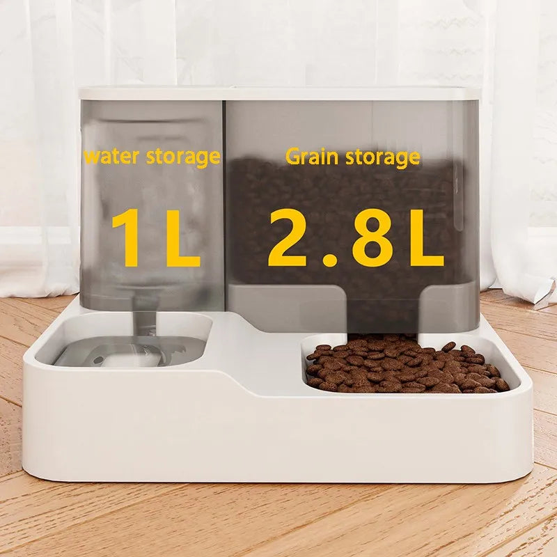 Large Capacity Cat Automatic Feeder Water Dispenser Wet and Dry Separation Dog Food Container Drinking Water Bowl Pet Supplies