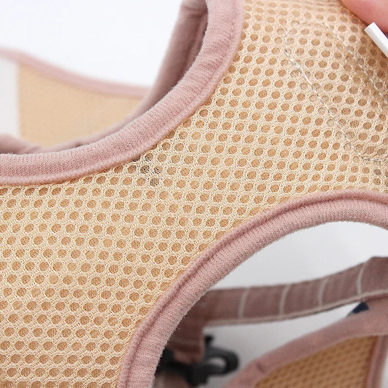Small Medium Dog Harness Reflective Breathable Chest Strap Plaid Teddy Bichon Pet Clothes Supplies Dog Chain Leash Printed Vest
