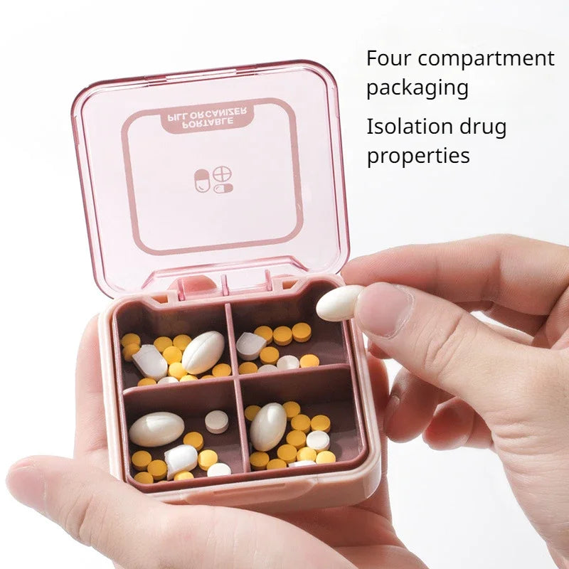 4 Grid Medicine Pill Box Case For Storage Travel Pill Case Vitamins Tablets Container Plastic Box Capsules Organizer Waterproof
