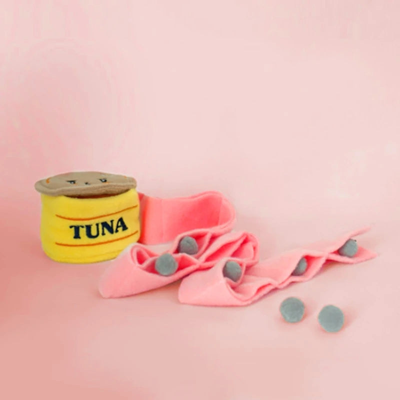 K5DC Treat Dispensing Interactive Puppy Plush Dog Toys Canned Style Chew Toys Snuffle Pad for Medium Dogs Kill Time