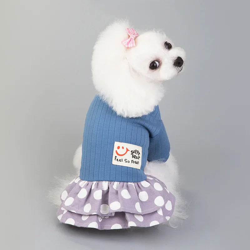 Summer Pet Clothes Dot Dog Dress For Dogs Skirt Summer Dog Wedding Dresses Yorkshire Clothes For Dogs Chihuahau Pet Cat Dress