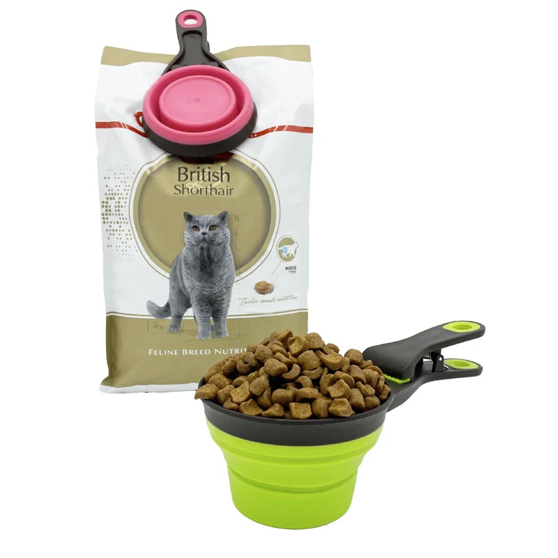 Folding Pet Bowl Food Spoon Foldable Food Bag Water Bowl Measuring Cup Dog Food Spoon 1pc Pet Food Spoon Feed Tool Dog Supplies