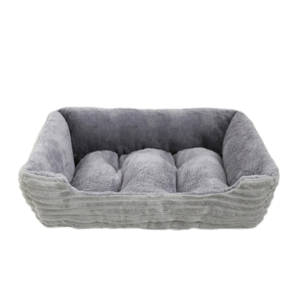 Plush Pet Cat Dog Bed Soft Square Kennel Pet Bed for Small Medium Large Dogs Pet Sofa Bed Winter Dog Sleep Mat Cushion