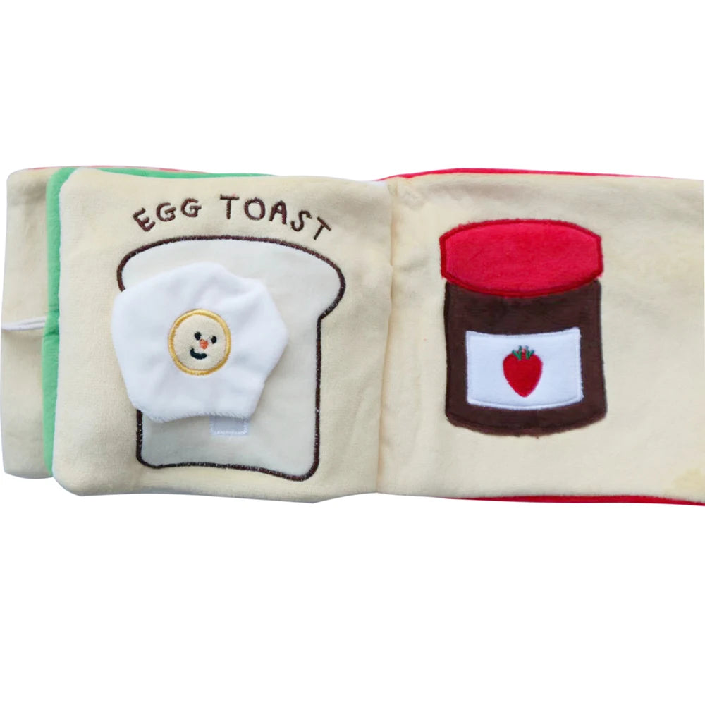 Pet Hidden Food Toy Book Cute Squeaky Toys Reading Toy Dog Plush Puppy Toy Squeaky Dog Toy Increase Wisdom Dog Interactive Toys