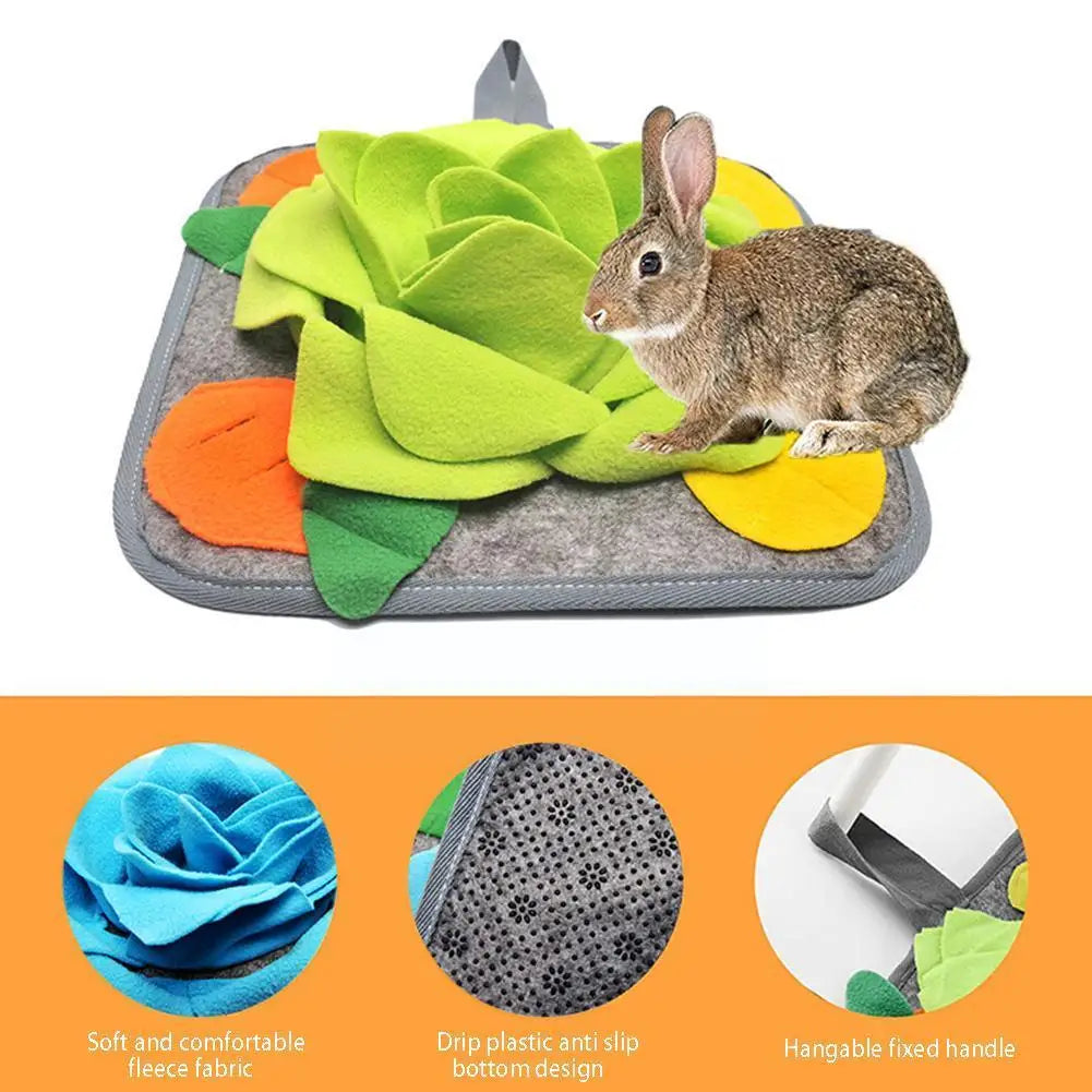 30*30cm Pet Rabbit Sniffing Mat Pad Rabbit Sniffing Fleece Toys Hamster Pad Dog Dog Feeding Chew Treat Mat Snacks Blanket P D5V6