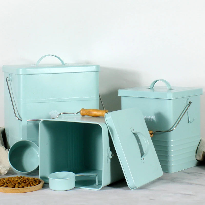 Dog Cat Food Storage Container Farmhouse Pet Food Storage Container with Lid and Dry Food Scoop Durable Airtight Food  Container