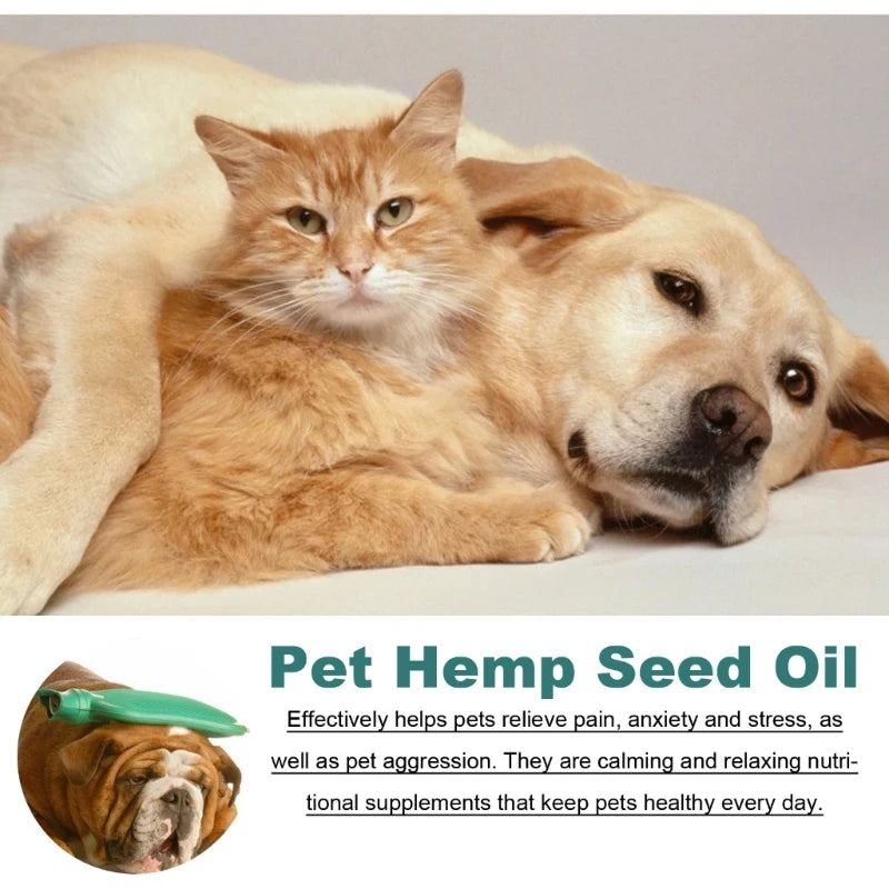 Hemp-Seed Oil High Potency 30ml for Dogs and Cats Vitamin, Omegas Rich 3, 6 & 9 Joint & Hip Healthy Calming Drops
