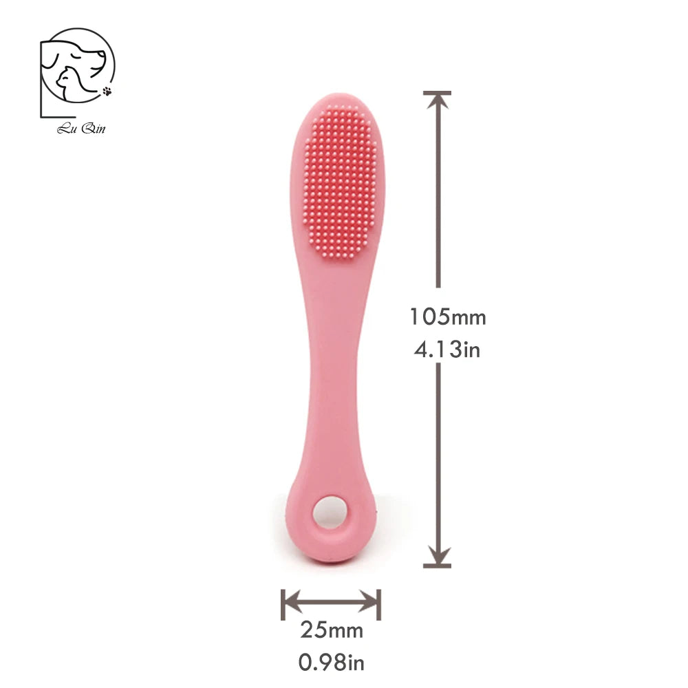 Dog Cat Cleaning Supplies Soft Pet Finger Brush Cats Brush Toothbrush Tear Stains Brush Eye Care Pets Cleaning Grooming Tools