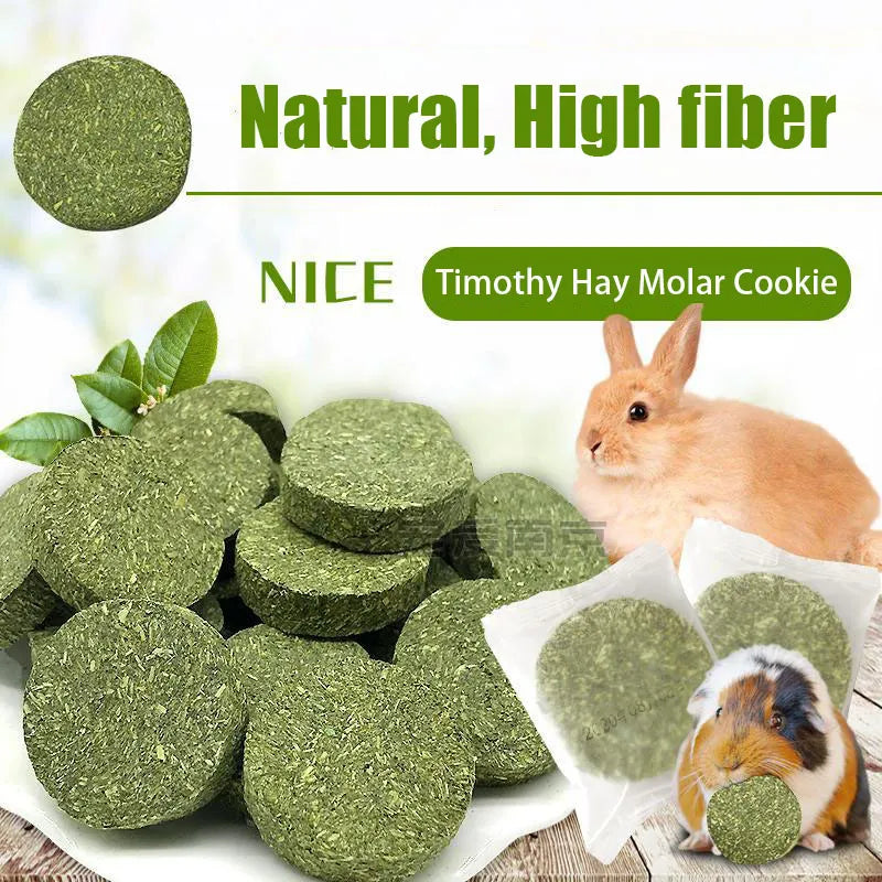 Pets Chewing Toys Timothy Hay Molar Cake Cookies for Rabbits Guinea Pig Hamsters Chinchilla Bunny Chew Toys Teeth Treats