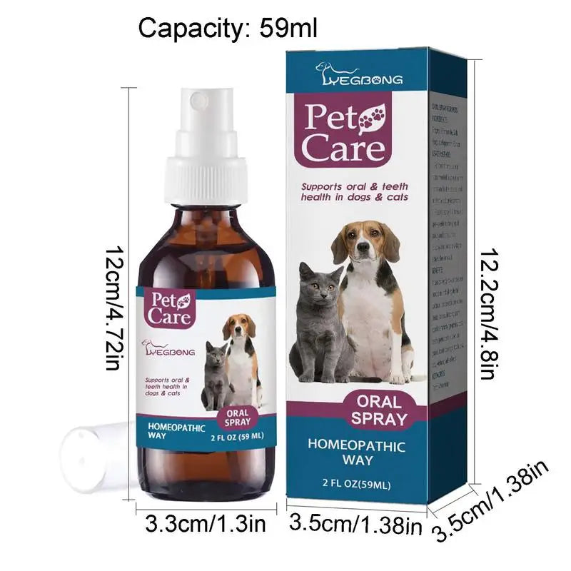 1pcs 59ml Pet Tooth Cleaning Spray Dog Cat Pet Teeth Cleaning Stain Removal Halitosis Cleaning Spray Odor In Dogs And Cats