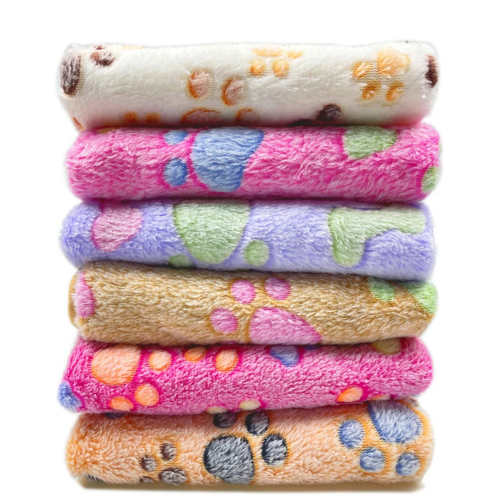 flannel dog blanket winter warm and comfortable pet bed sheet mat cartoon cute cat and dog sleeping blanket pet supplies