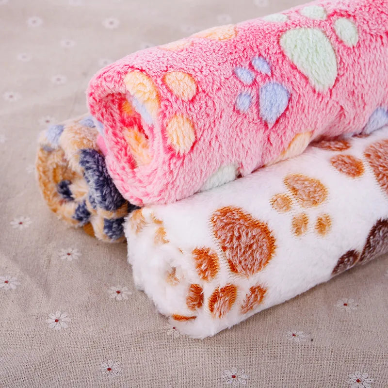 flannel dog blanket winter warm and comfortable pet bed sheet mat cartoon cute cat and dog sleeping blanket pet supplies