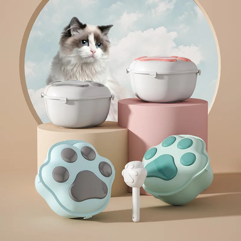 Cat Food Box Sealed Large Capacity Dogs Grain Storage Container Pet Supplies Moisture-proof Dry Feeder Plastic Pet Snacks Bucket