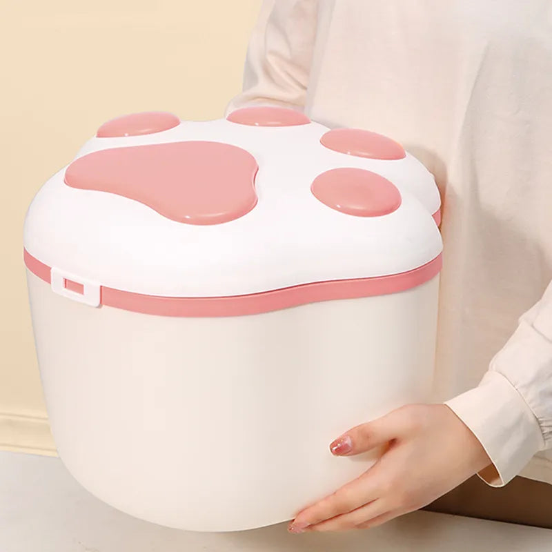 Pet Food Storage Container Moisture-proof Cat Dry Food Storage Bucket Plastic Storage Box for Storaging Pet Snacks