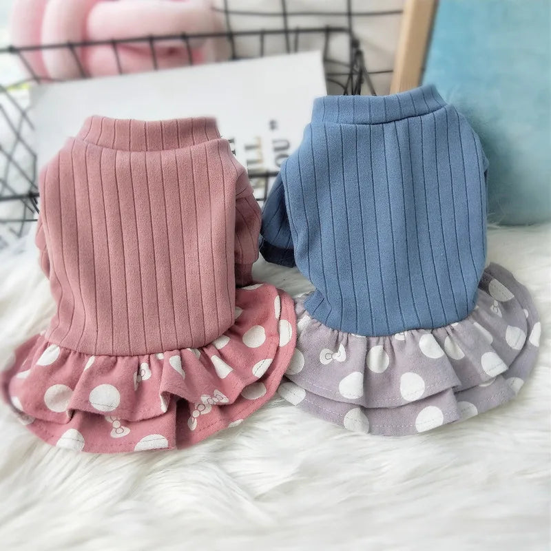 Summer Pet Clothes Dot Dog Dress For Dogs Skirt Summer Dog Wedding Dresses Yorkshire Clothes For Dogs Chihuahau Pet Cat Dress