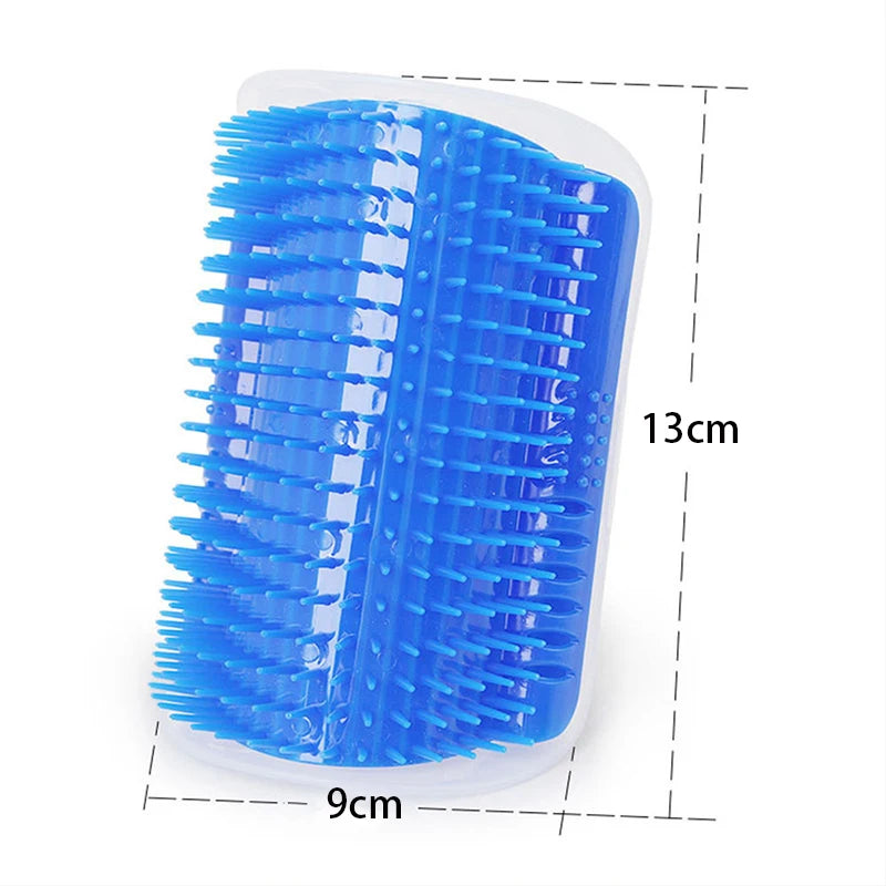 Pet Cat Wall Corner Brush Comb Cat Playing Toy Massager with A Tickling Comb Soft Cat Self Groomer Pet Grooming Supplies