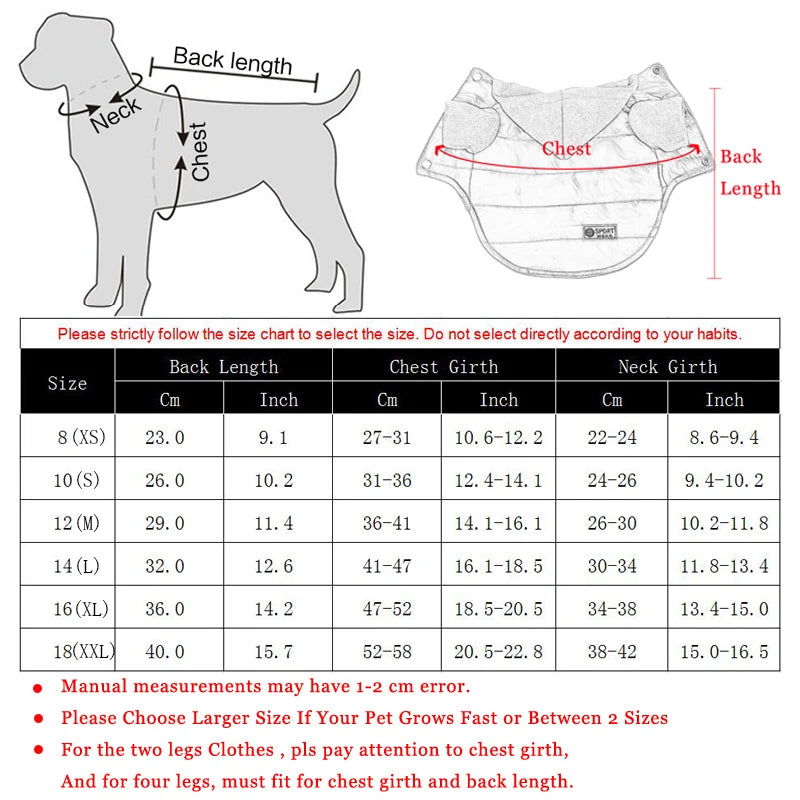 Autumn Winter Pet Clothes For Small Dogs Warm Puppy Pet Coat Jacket Waterproof Dog Hoodies Chihuahua French Bulldog Pug Clothing