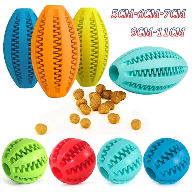 Dog Toys Rubber Treat Toy Ball Dog Cat Ball Funny Interactive Pet Tooth Cleaning Balls Bite Resistant Chew Outdoor Toys 5cm/6cm