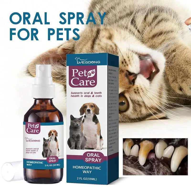 1pcs 59ml Pet Tooth Cleaning Spray Dog Cat Pet Teeth Cleaning Stain Removal Halitosis Cleaning Spray Odor In Dogs And Cats