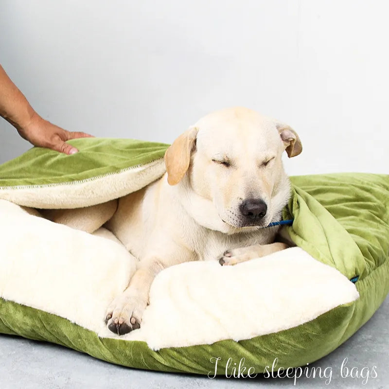 Dogs Kennel Winter Warm Removable Washable Pet Bed Bite-resistant Puppy Sofa Cushion Plush Cat Mat for Large Pet Sleeping Bag