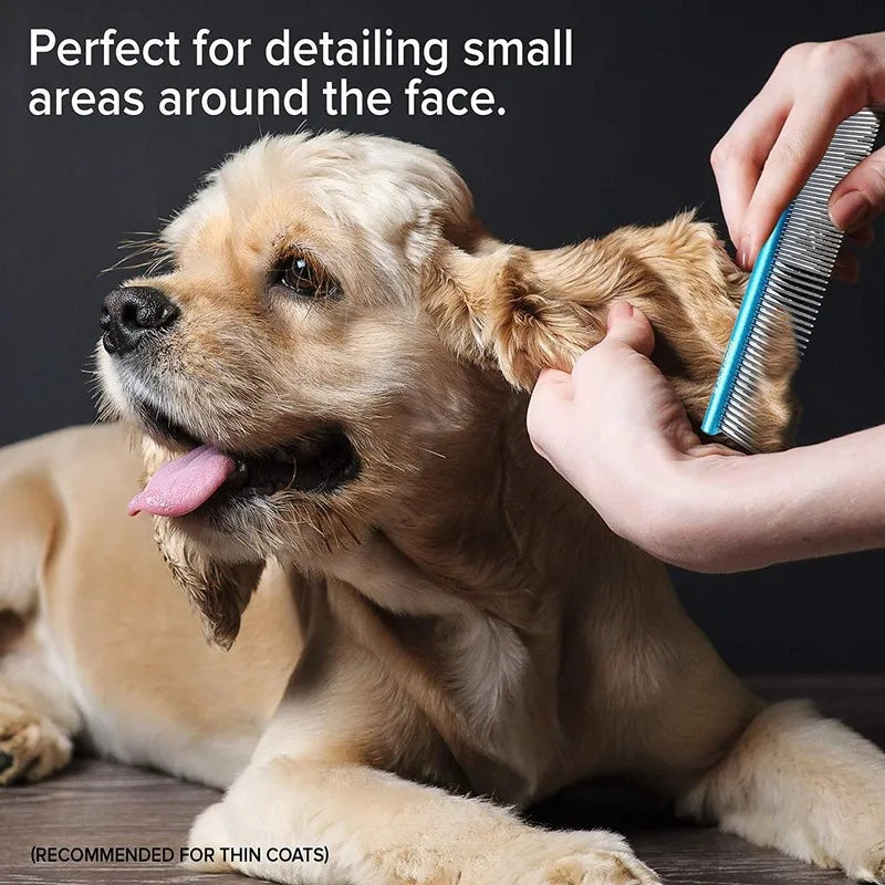 Colorful Piano Paint Professional Anti-Corrosion Grooming Comb For Dogs Cats Tapered Stainless Steel Pins Pet Grooming Supplies