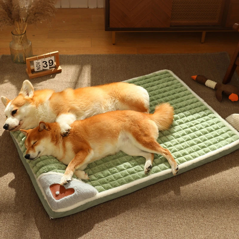 Dog Bed for Summer With Pillow Pad for Small Medium Large Dogs Ice Silk Mat for Dogs Sleeping Mat Removable Washable Pet Bed