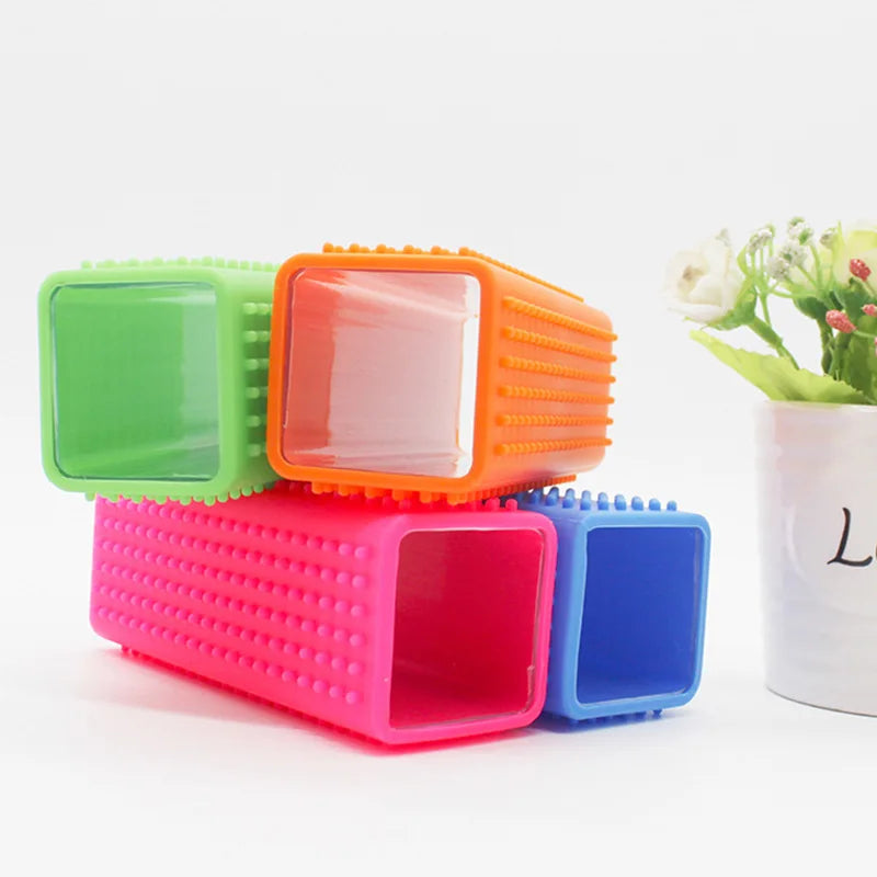 Wool Dog Bath Comb Dog BrushMassager For Cats Clean Hair Removal Brush Sticky Depilation Soft Silicone Pet Cleaner Supplies