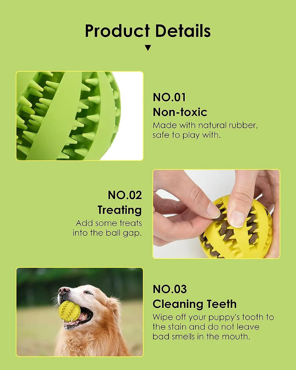 Dog Toys Rubber Treat Toy Ball Dog Cat Ball Funny Interactive Pet Tooth Cleaning Balls Bite Resistant Chew Outdoor Toys 5cm/6cm