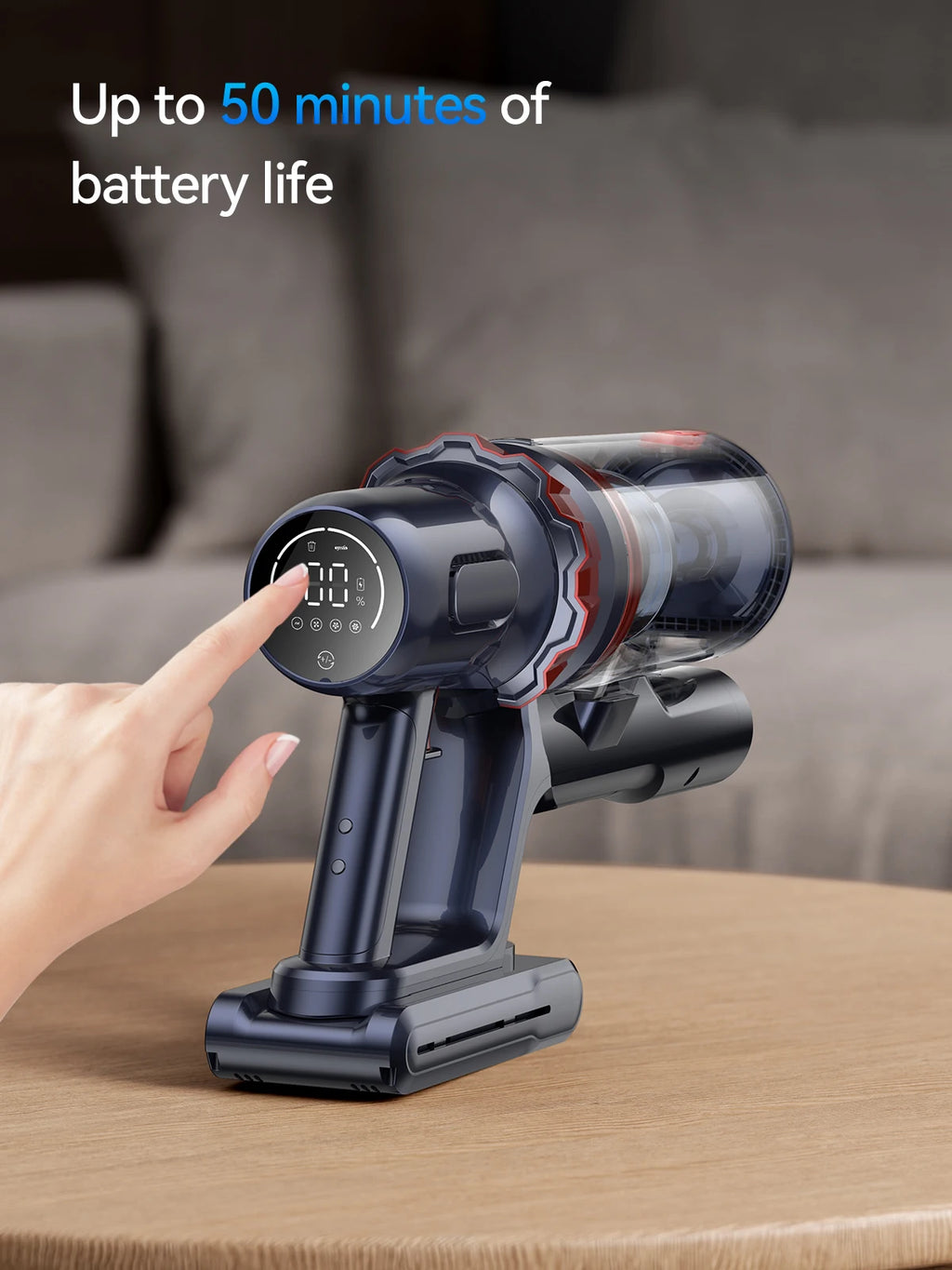 Honiture Cordless Vacuum Cleaner 33Kpa 400W Touch Screen 50 Mins for Carpet Pet Hair Home Appliance Aromatherapy Function