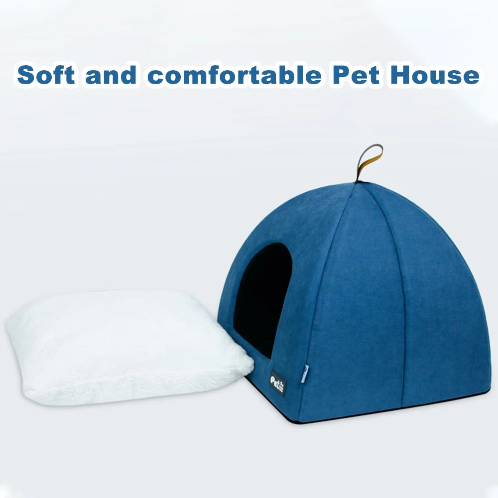 Portable Gray Cute Cat Shape Pet Bed Cat Cave Sleeping Bag Zipper Egg Shape Felt Cloth Pet House Nest Cat Basket with Cushion