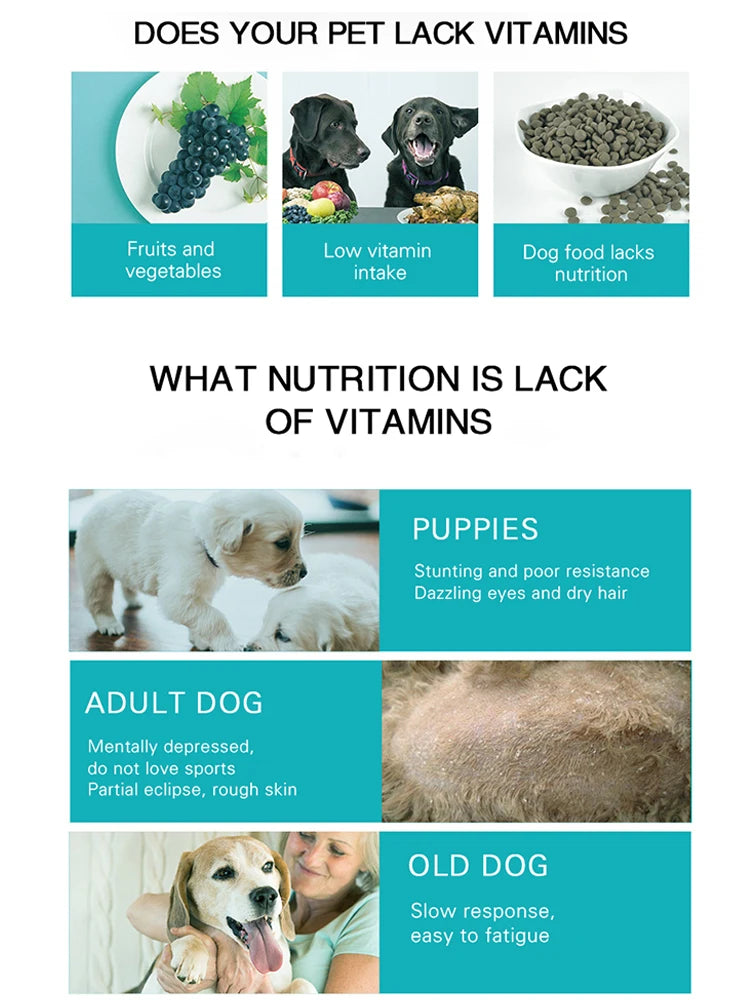 Pet Dog Multi Vitamin Pet Anti Strange Food Teddy Chihuahua Dog Nutritional Health Supplement 160 Tablets