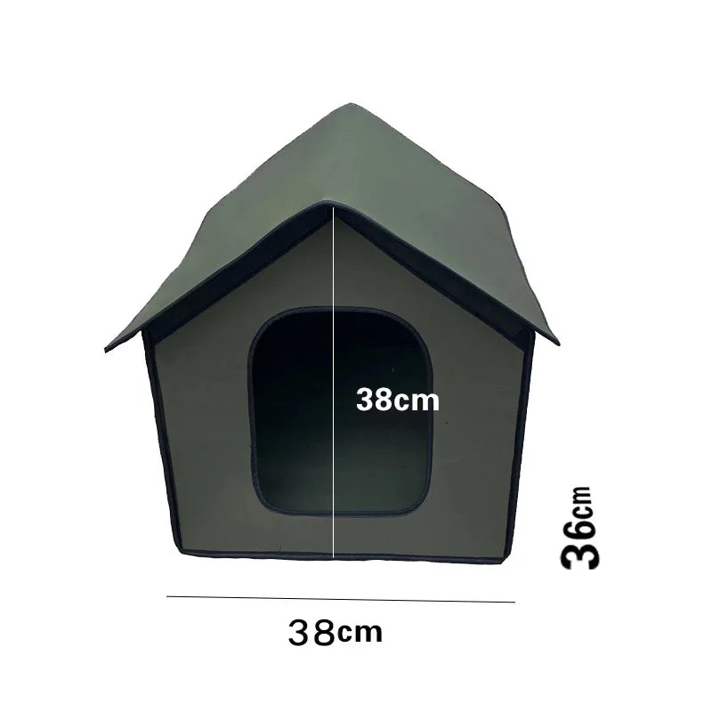 Foldable Cat House Waterproof House for Cats Small Dogs Outdoor Kitten Puppy Cave Nest Pet Bed With Inner Pad Cat Accessories