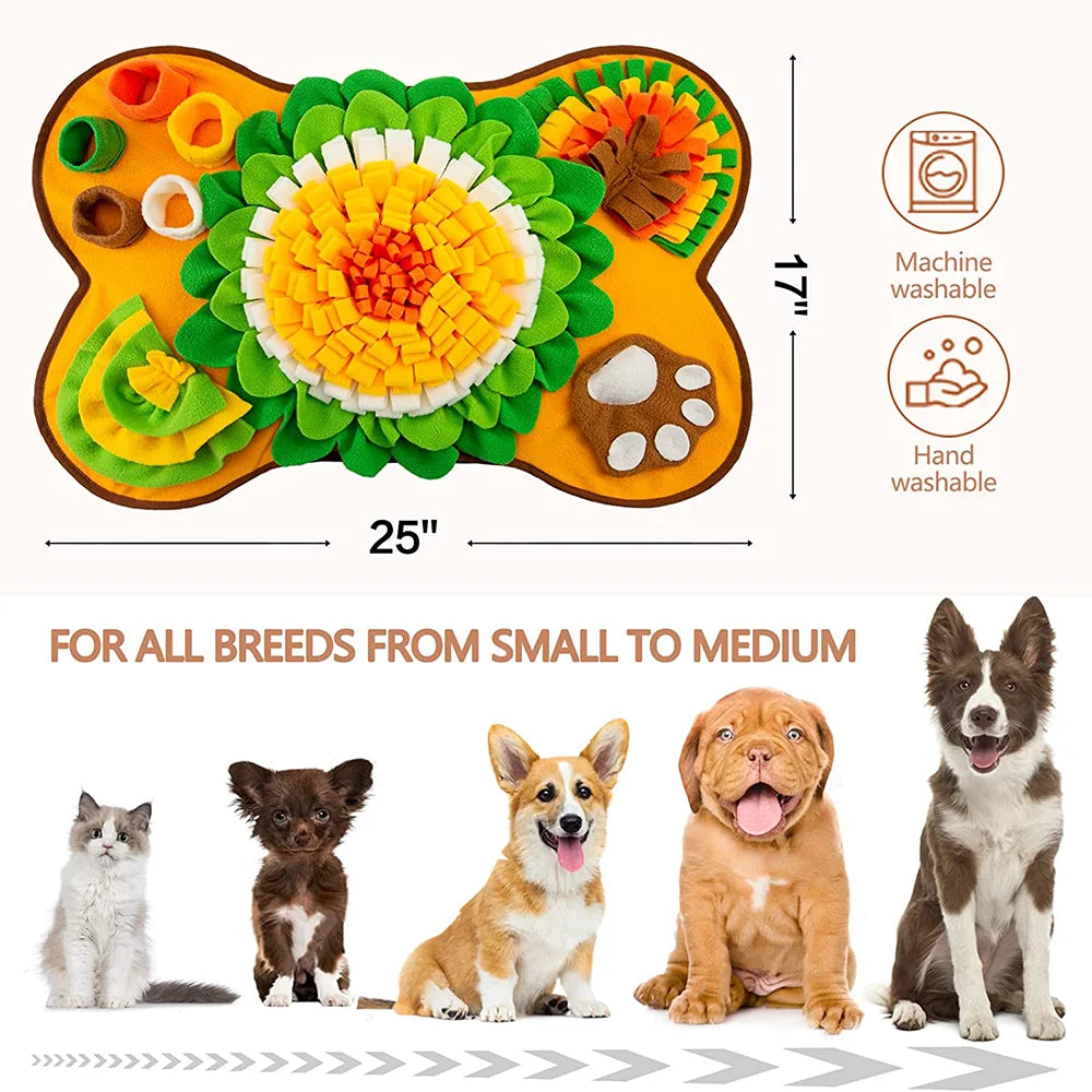 Large Snuffle Mat for Dogs Pet Interactive Training and Stress Relief Sniff Mat Feeding Mat Slow Feeder Dog Treat Mat Dog Toys