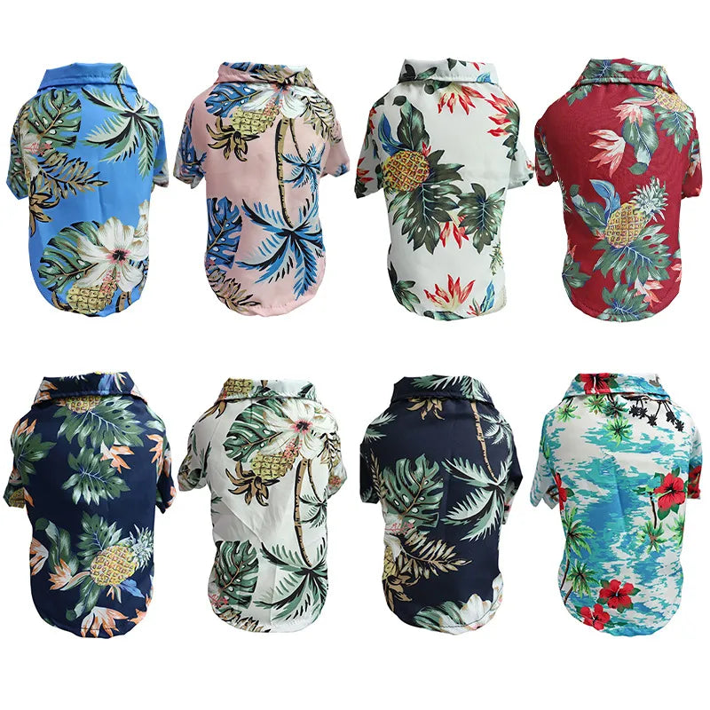 Hawaiian Style Dog Clothes French Bulldog Pet Clothes Summer Pet Clothing for Small Medium Dogs Puppy Chihuahua Ropa Perro Pug