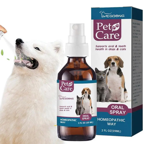 1pcs 59ml Pet Tooth Cleaning Spray Dog Cat Pet Teeth Cleaning Stain Removal Halitosis Cleaning Spray Odor In Dogs And Cats