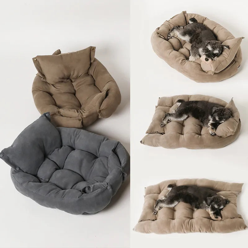 Dog Sofa Pet Bed Kennel Mat Soft Puppy Beds Cat House Warm Pets Couch Cats Supplies Large Dog Winter Multifunction Accessories