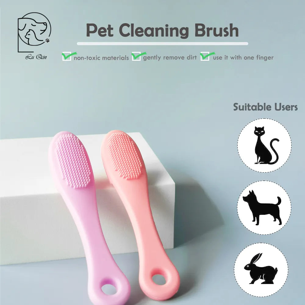 Dog Cat Cleaning Supplies Soft Pet Finger Brush Cats Brush Toothbrush Tear Stains Brush Eye Care Pets Cleaning Grooming Tools