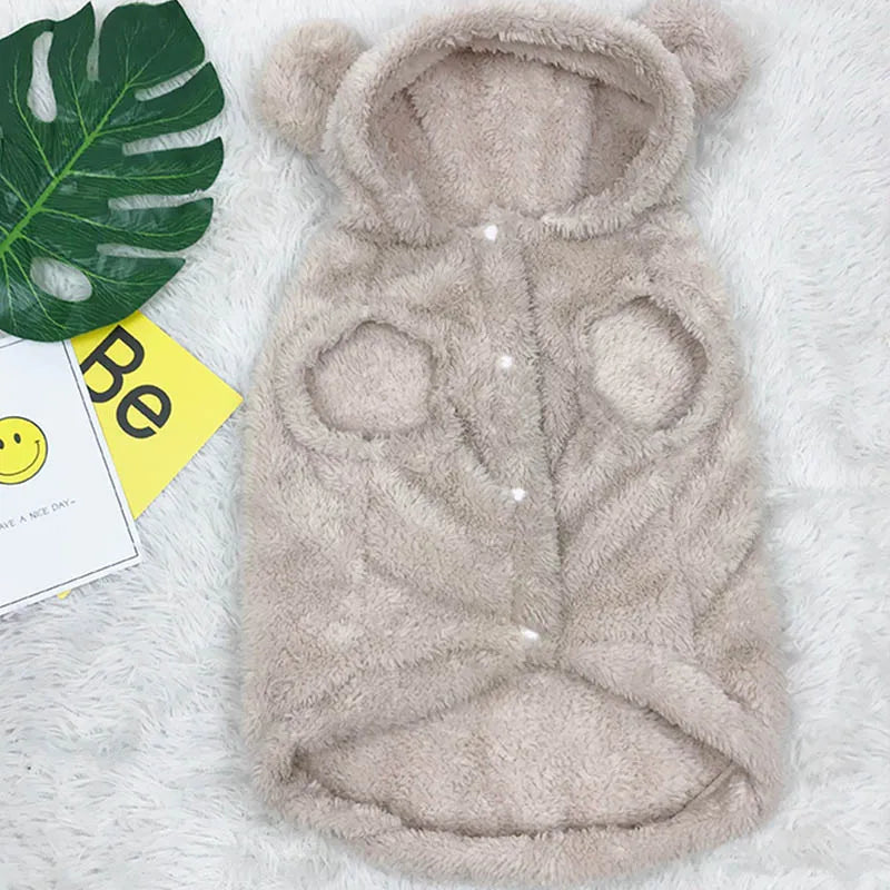 French Bulldog Pet Clothes Winter Dog Costume Soft Flannel Puppy Clothing For Dogs Coat Pug Bear Ear Dog Clothes Pet Products