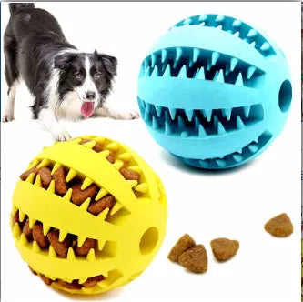 Natural Rubber Pet Dog Toys Dog Chew Toys Tooth Cleaning Treat Ball Extra-tough Interactive Elasticity Ball for Pet Products