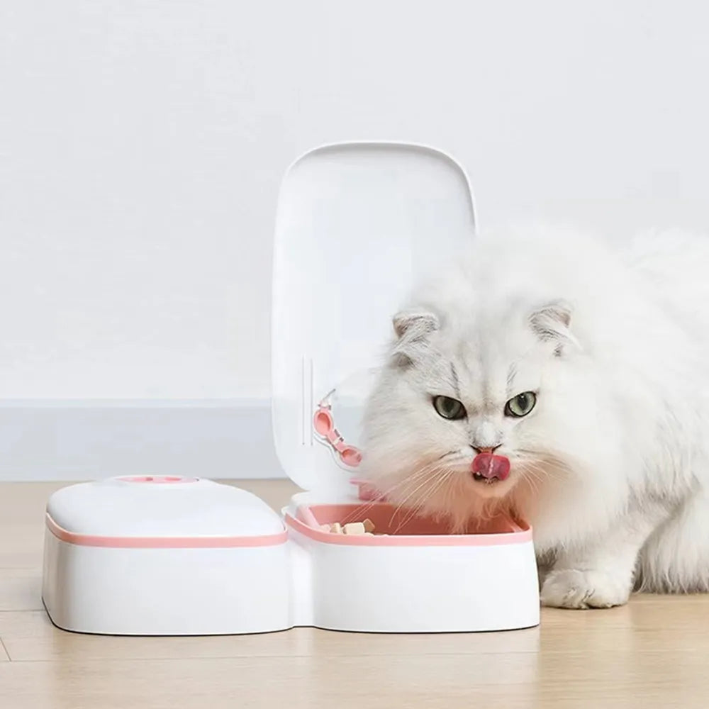 Automatic Pet Feeder Smart Cat Food Dispenser For Wet and Dry Food Dispenser Timer Bowl Dog Kitten Auto Feeder For Cat 2 Meals