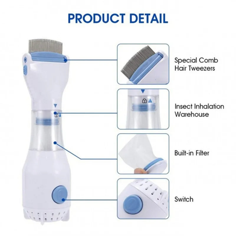 2023NEW Electric Lice Grabber Pets Comb Multifunctional Flea Removal Killer Brush Cats Dogs Hair Cleaner Lice Remover Comb